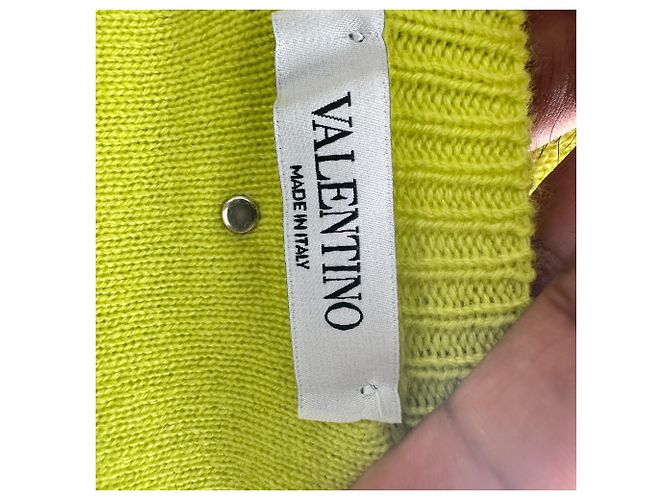 Red Valentino Valentino Rundhals-Strickpullover aus Kaschmir in Lime Green - Ansicht 4