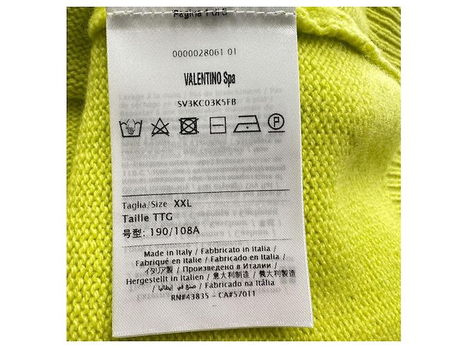 Red Valentino Valentino Rundhals-Strickpullover aus Kaschmir in Lime Green - Ansicht 5
