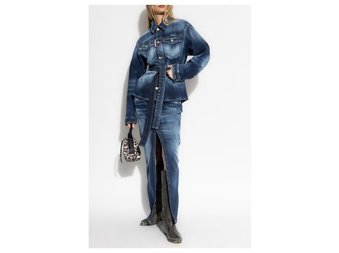 Gonna in denim blu Dsquared2 - vista 2