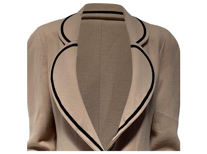 Blazer Chanel de peito único em lã bege - vista 5