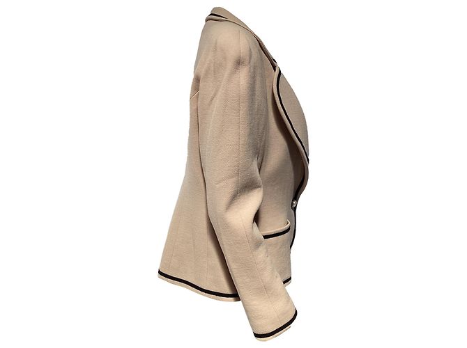 Blazer Chanel de peito único em lã bege - vista 6