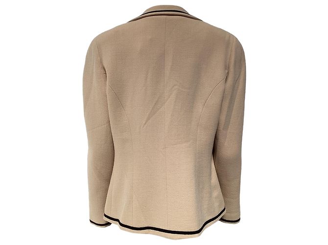 Blazer Chanel de peito único em lã bege - vista 7