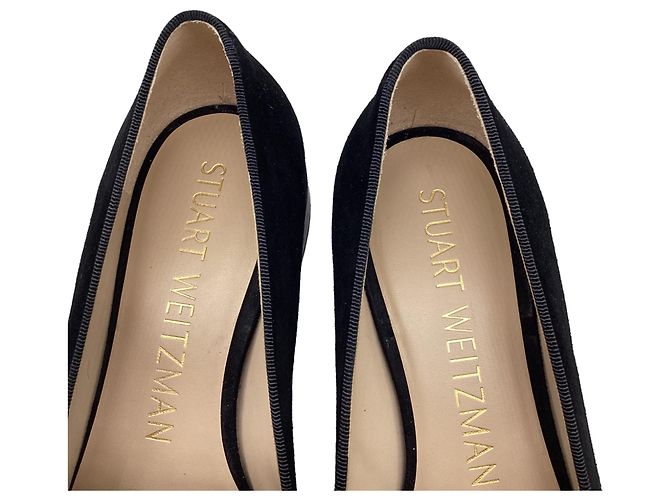 Mocassini bassi Stuart Weitzman Keegan Bow in camoscio nero - vista 11