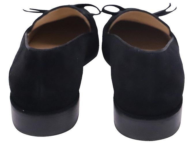 Mocassini bassi Stuart Weitzman Keegan Bow in camoscio nero - vista 5