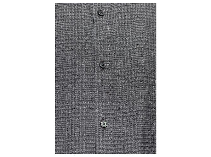 Camicia Diesel S-OLOV grigia a quadretti in cotone e viscosa - vista 5