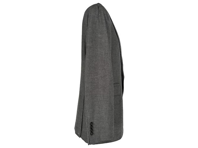 Brunello Cucinelli Single-Breasted Blazer in Grey Wool - view 2