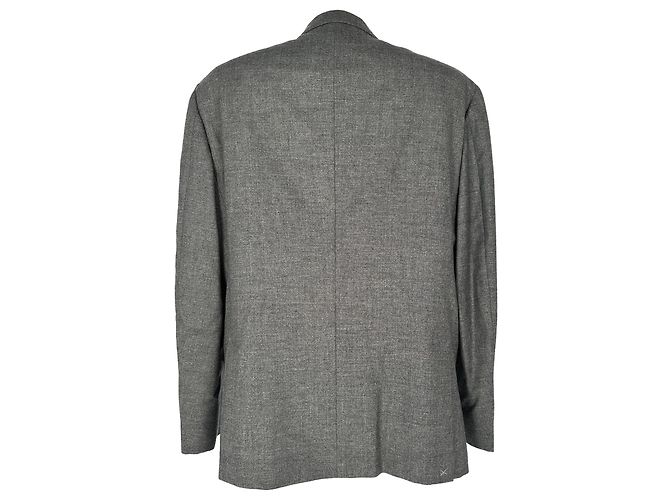 Brunello Cucinelli Single-Breasted Blazer in Grey Wool - view 3