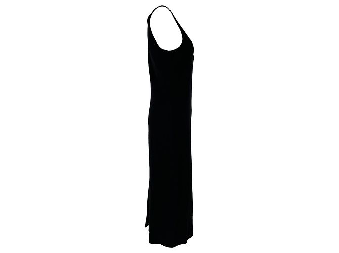 Vestido midi shift sem mangas Theory Eano em algodão preto - vista 2