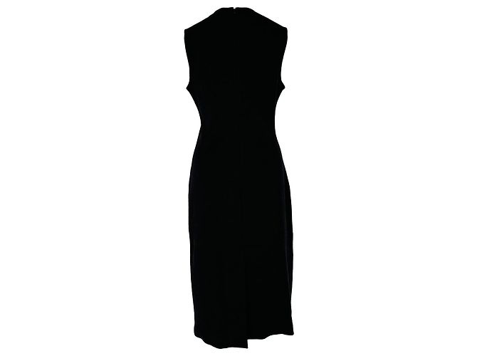 Vestido midi shift sem mangas Theory Eano em algodão preto - vista 3