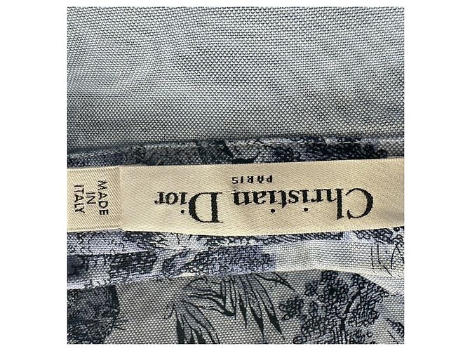 Blusa larga Christian Dior Toile de Jouy en algodón azul - vista 3