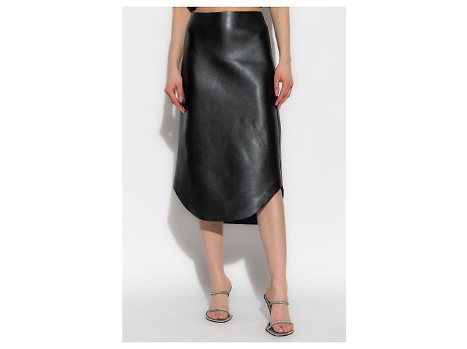 Falda de cuero vegano Diesel negra - vista 3