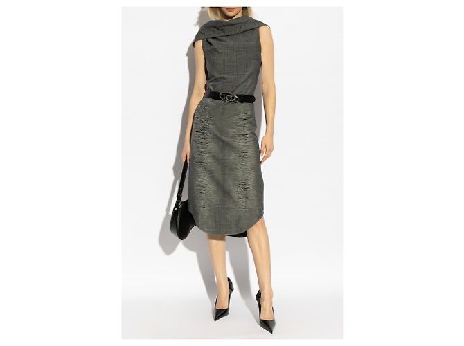 Vestido midi D-MAUVE Diesel gris de algodón - vista 2