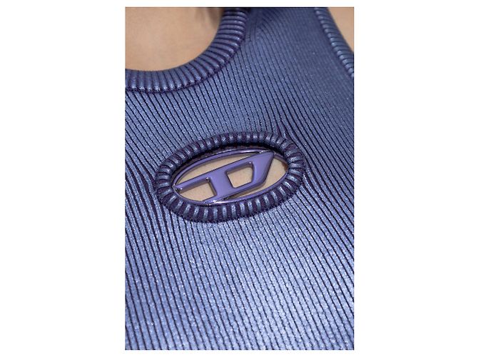 Diesel M-CADDIX-M blaues ärmelloses Rippkleid - Ansicht 5