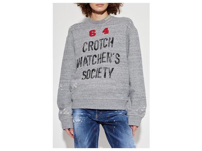 Dsquared2 Bedrucktes Sweatshirt in Grau aus Baumwolle - Ansicht 3