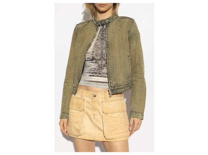 Chaqueta Diesel DE-MORNIN de algodón marrón beige - vista 3