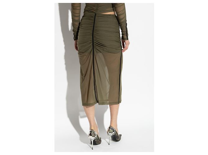 Falda midi O-IRA Diesel verde nylon - vista 4