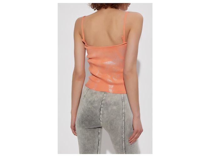 Top acanalado M-ISMINA Diesel de algodón naranja - vista 4