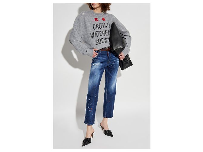 Dsquared2 Bedrucktes Sweatshirt in Grau aus Baumwolle - Ansicht 2