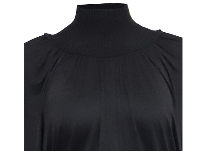 Blusa A.L.C. de cuello cisne y manga dolman larga en acetato negro - vista 2