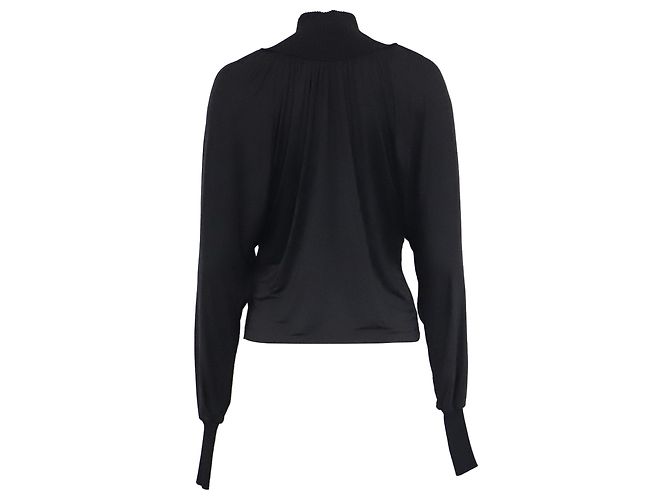 Blusa A.L.C. de cuello cisne y manga dolman larga en acetato negro - vista 5