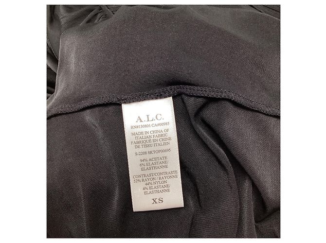 Blusa A.L.C. de cuello cisne y manga dolman larga en acetato negro - vista 6