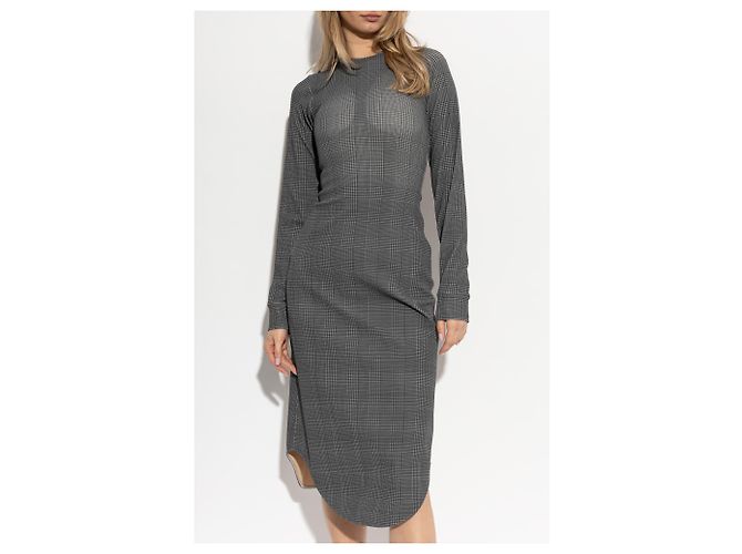 Diesel D-ETTS Midi Kleid Grau Kariert - Ansicht 3