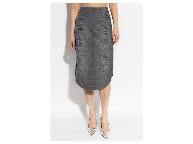 Falda midi gris O-TAVY Diesel de algodón - vista 3