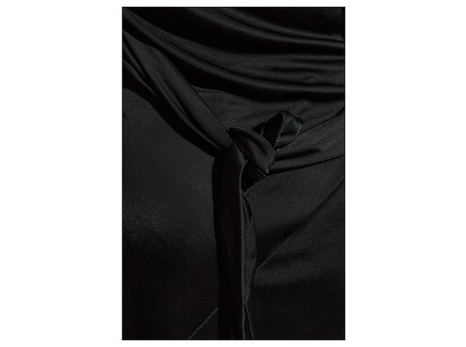 Dsquared2 Schwarzes Midi-Kleid mit Trägern aus Viskose - Ansicht 5
