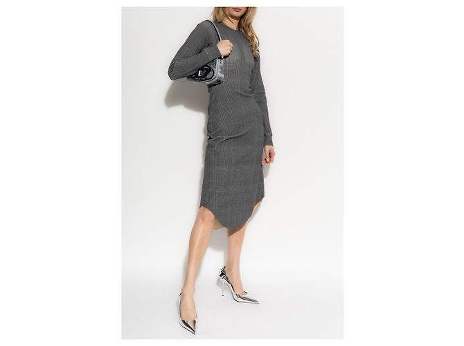 Vestido midi D-ETTS Diesel gris a cuadros - vista 2