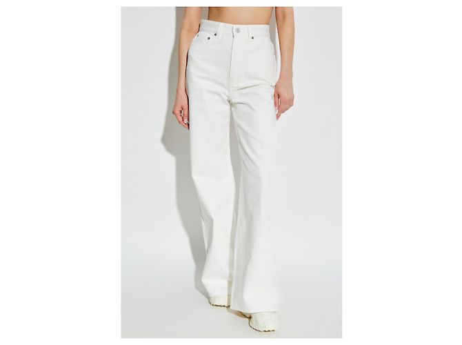 Vaqueros bootcut de talle alto Lacoste blancos - vista 3