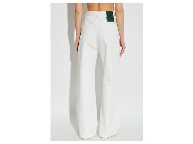 Vaqueros bootcut de talle alto Lacoste blancos - vista 4