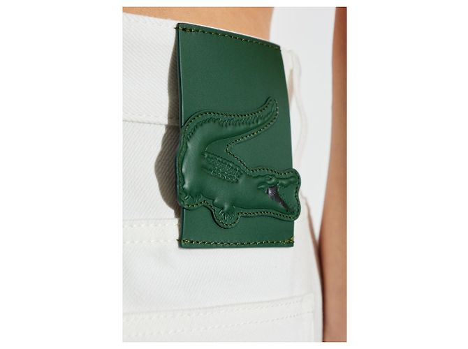 Vaqueros bootcut de talle alto Lacoste blancos - vista 5