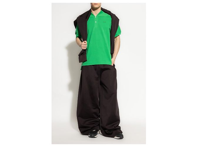 Polo Lacoste in cotone piqué verde - vista 2
