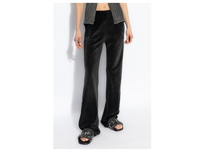Diesel Jogginghose P-ELY-Q1 Schwarz Velours - Ansicht 3