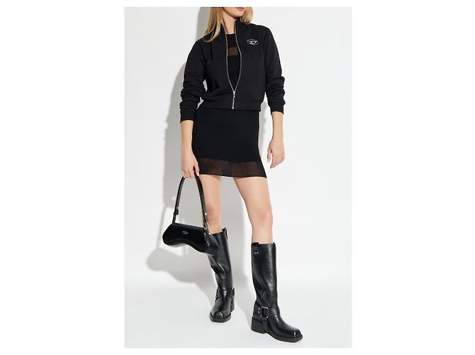 Diesel M-SLENDER Kleid schwarz Wolle - Ansicht 2