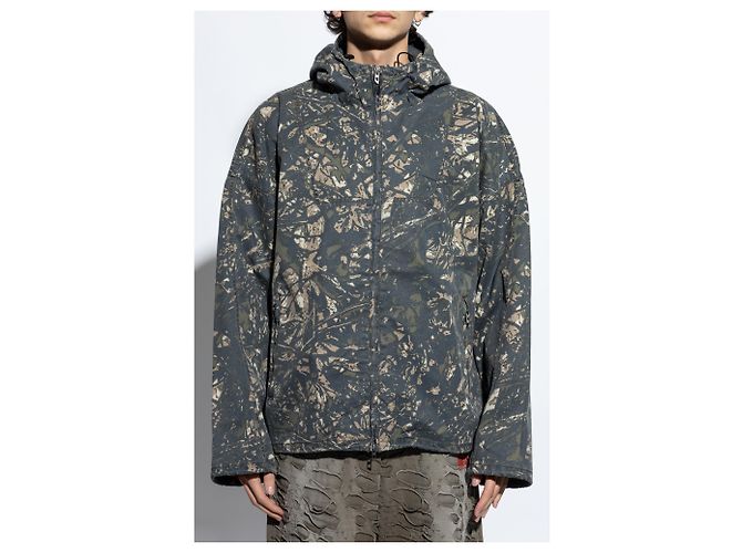 Giacca Diesel J-LINT in cotone verde camouflage - vista 3