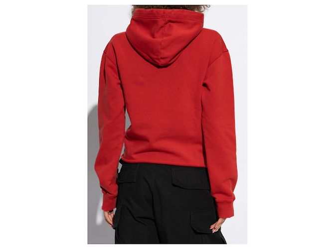 Felpa Dsquared2 rossa in cotone con logo - vista 4