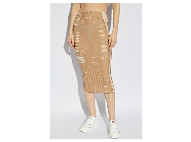 Falda midi M-CALINA Diesel beige de algodón - vista 3
