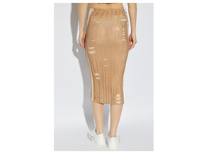 Falda midi M-CALINA Diesel beige de algodón - vista 4