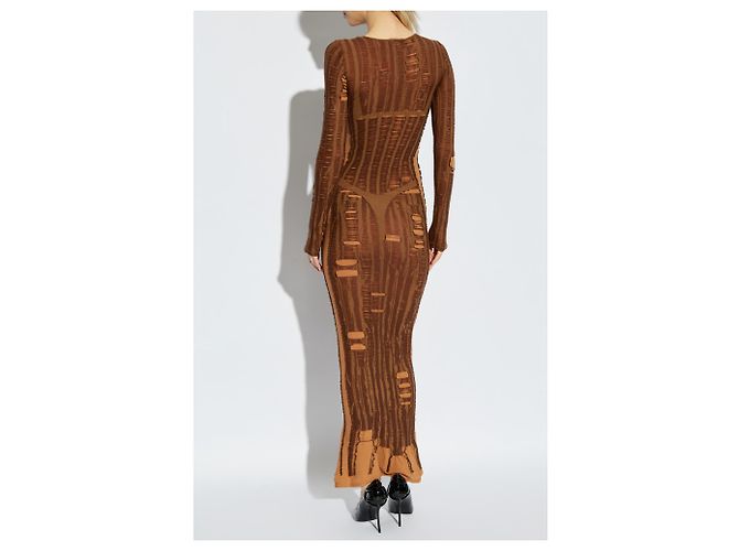 Vestido Diesel M-CALIMERA de algodón marrón - vista 4