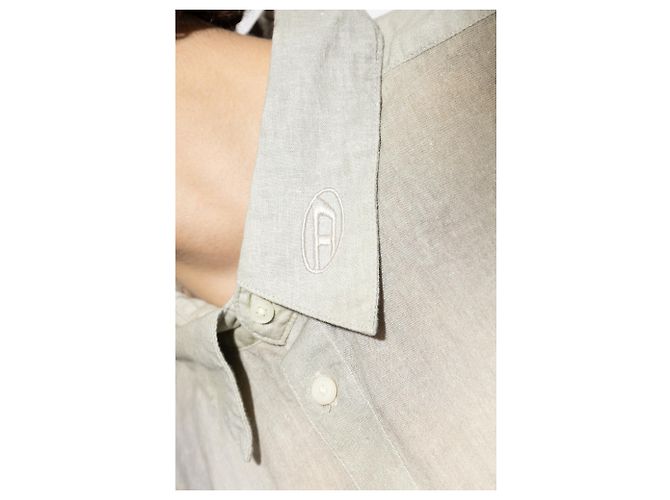 Camicia Diesel S-LEIE-SHORT in lino crema - vista 5