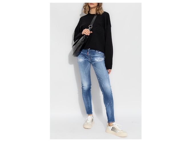 Jeans Twiggy Jean Dsquared2 Blu in Cotone Skinny - vista 2