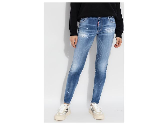 Jeans Twiggy Jean Dsquared2 Blu in Cotone Skinny - vista 3