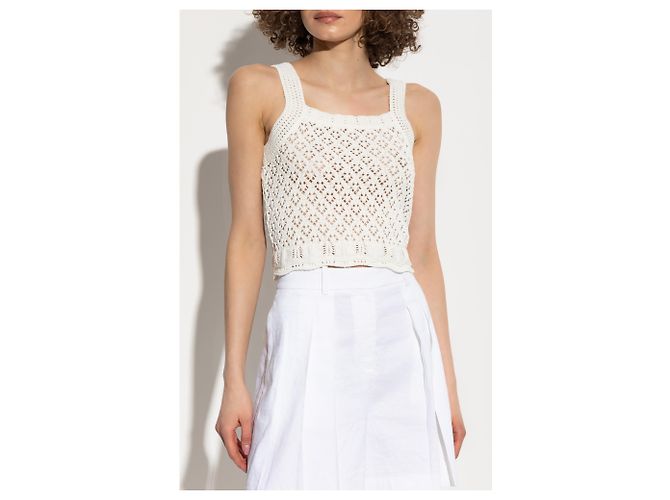 Autre Marque Top de malha Maison Kitsuné creme em algodão - vista 3