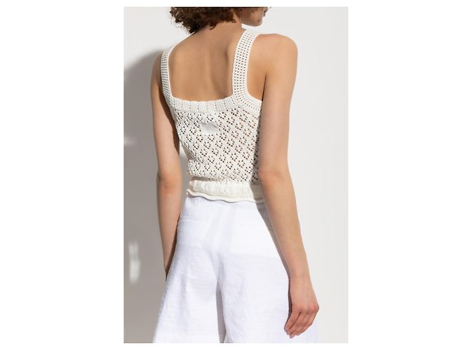 Autre Marque Top de malha Maison Kitsuné creme em algodão - vista 4