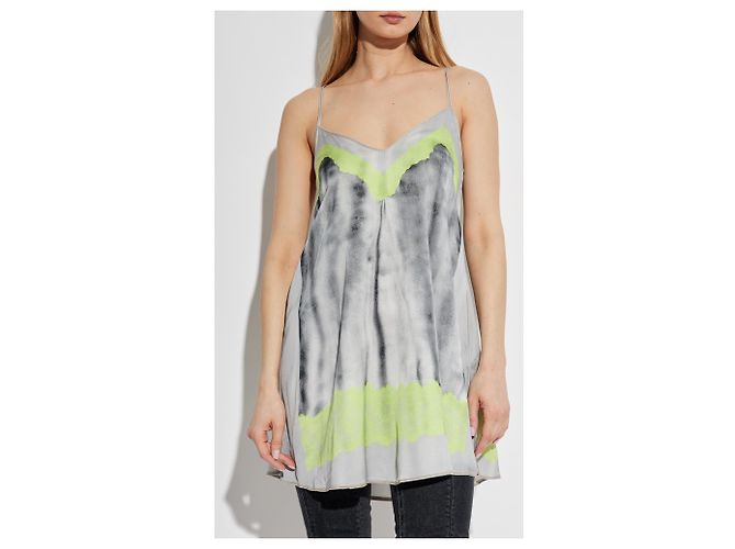 Diesel D-ESIRE Kleid Tie-Dye Grau Neon Gelb - Ansicht 3