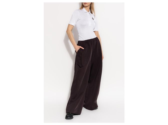 Pantaloni Lacoste Runway Logo Marrone - vista 2