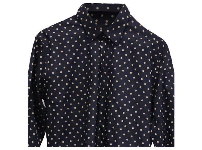 Burberry Polka Dot Shirt in Navy Blue Cotton - view 2