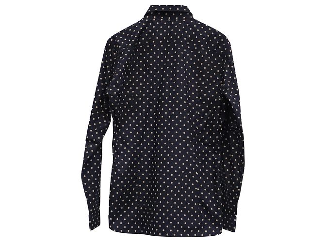 Burberry Polka Dot Shirt in Navy Blue Cotton - view 3
