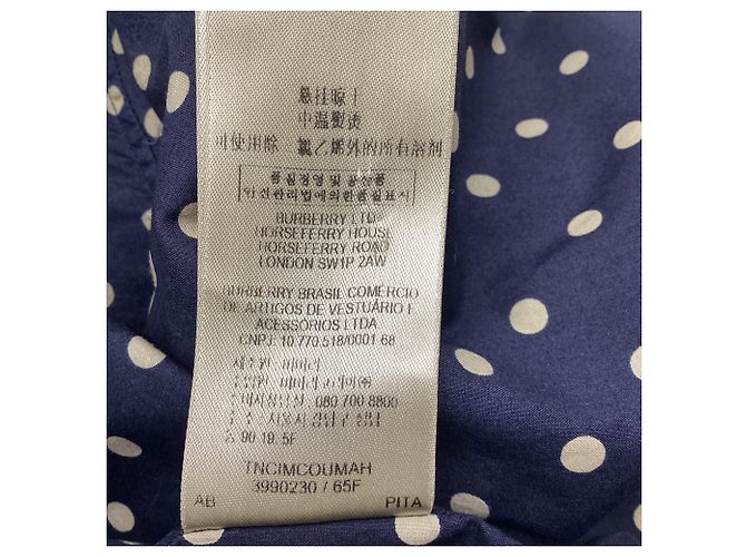 Burberry Polka Dot Shirt in Navy Blue Cotton - view 4